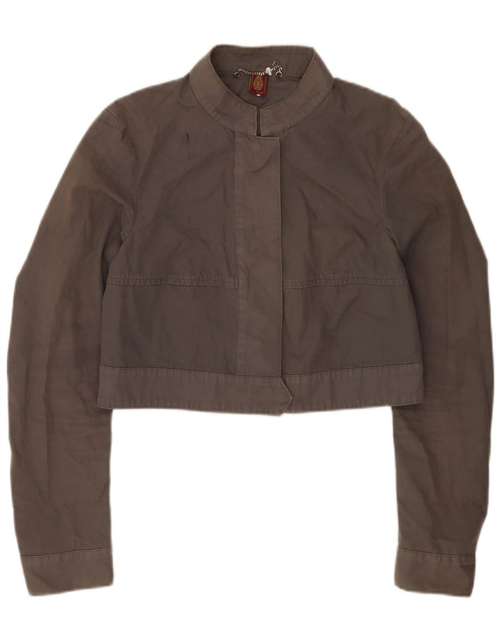 Jachetă Bomber Crop Dondup pentru femei IT 44, bumbac gri mediu