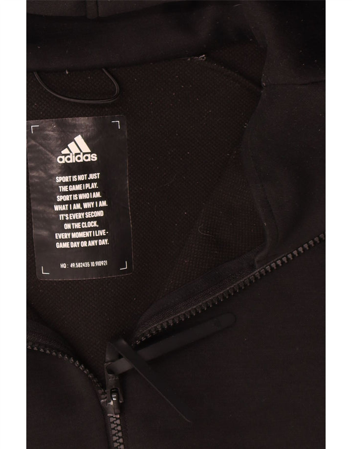 Pulover Adidas pentru bărbați, cu fermoar, poliester mare, negru