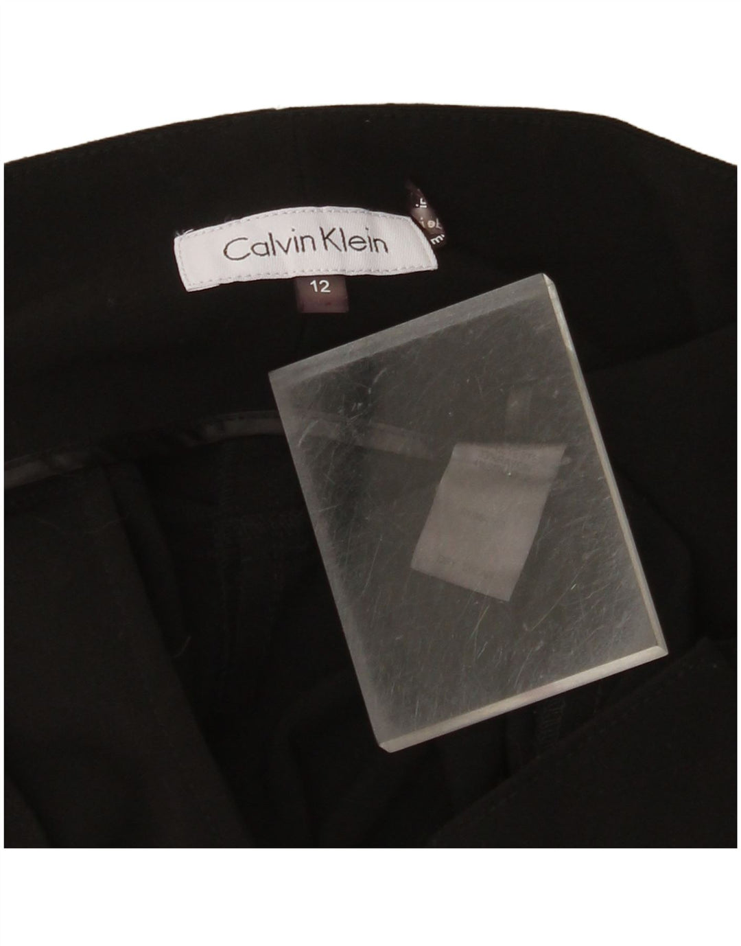Pantaloni tăiați drept pentru femei CALVIN KLEIN US 12 Large W36 L26 Negru