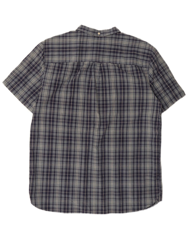 Cămașă cu mânecă scurtă pentru bărbați Lyle & Scott, XL, bumbac carouri albastru