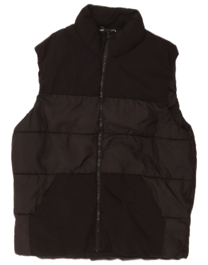 Gilet căptușit pentru bărbați Zara UK 36 Poliester negru mic