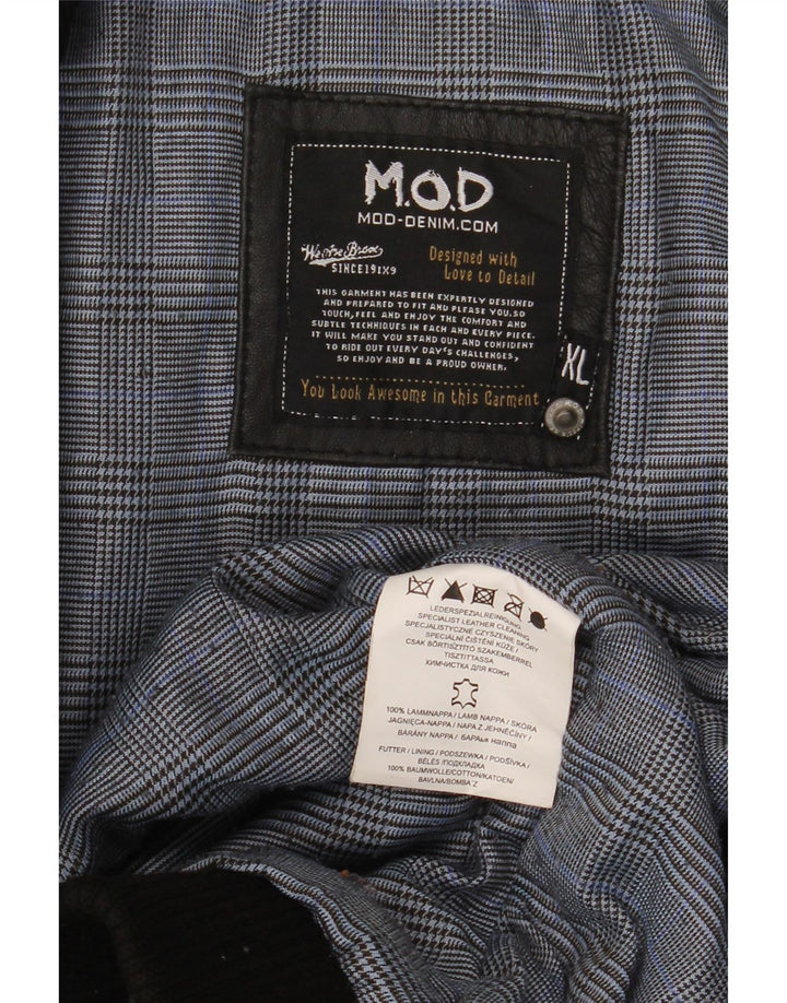 Jachetă de piele vintage pentru bărbați UK 42 XL din piele neagră
