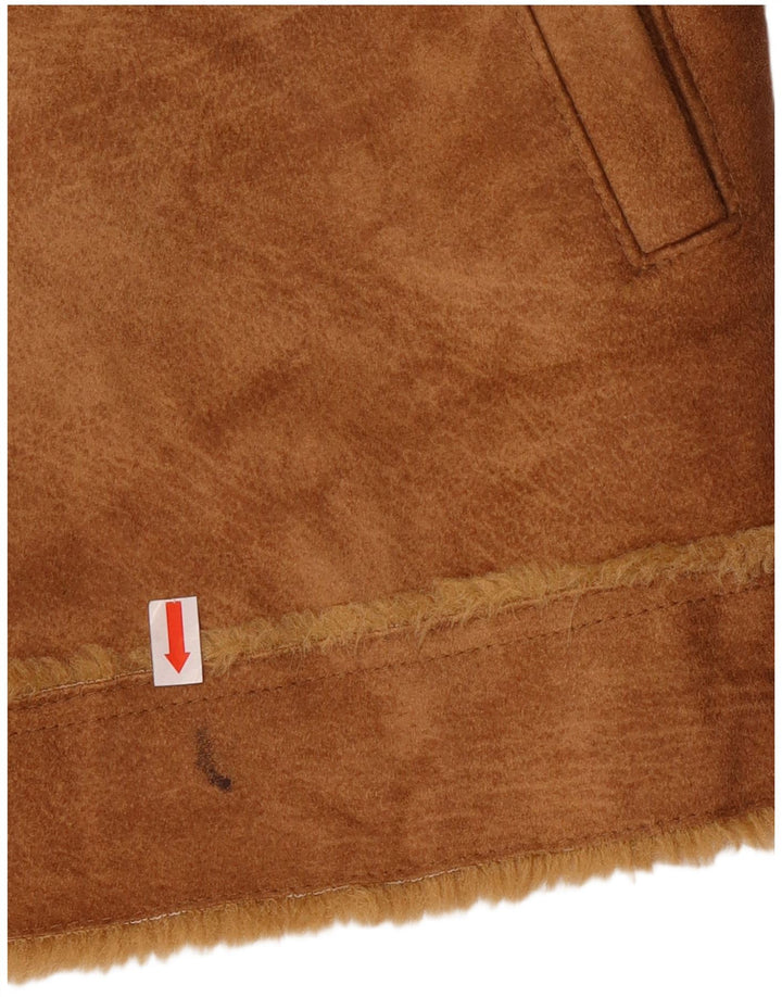 Jachetă de piele Sherpa pentru femei Mauritius UK 18 XL maro