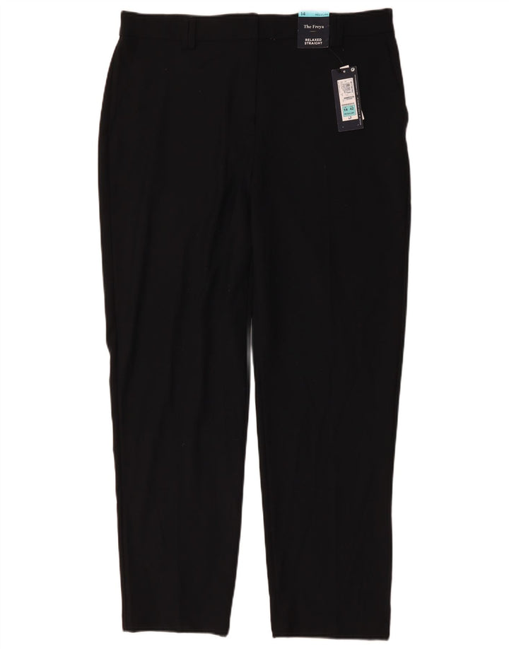 MARKS & SPENCER Pantaloni chino relaxați pentru femei UK 14 Large W36 L30 Black