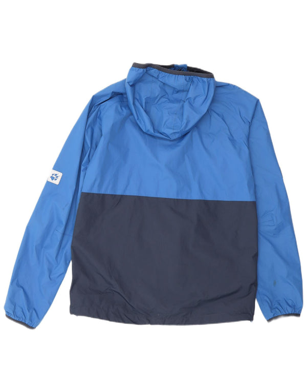 Jack Wolfskin Jachetă de ploaie pentru băieți 15-16 ani, albastru, poliamidă color bloc