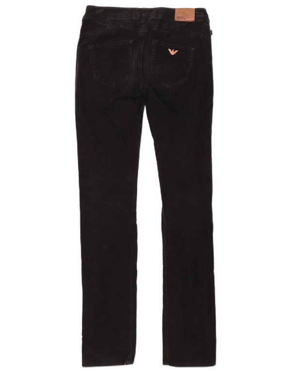 Armani Pantaloni skinny din velur cu talie joasă pentru femei L25 L32 bumbac gri