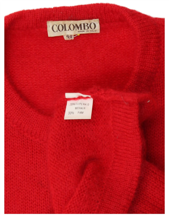 Pulover cardigan Colombo pentru femei IT 44 Medium Red Mohair