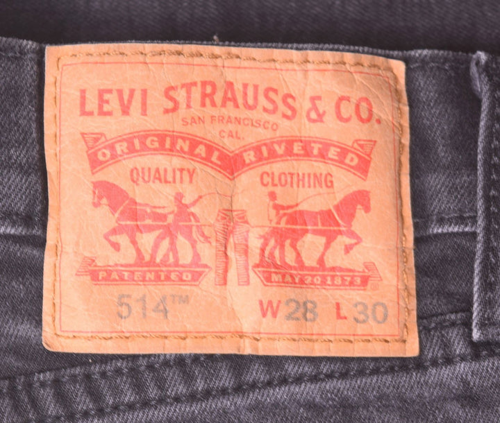 LEVI'S Womens 514 Jeans W28 L27 Black Cotton Slim