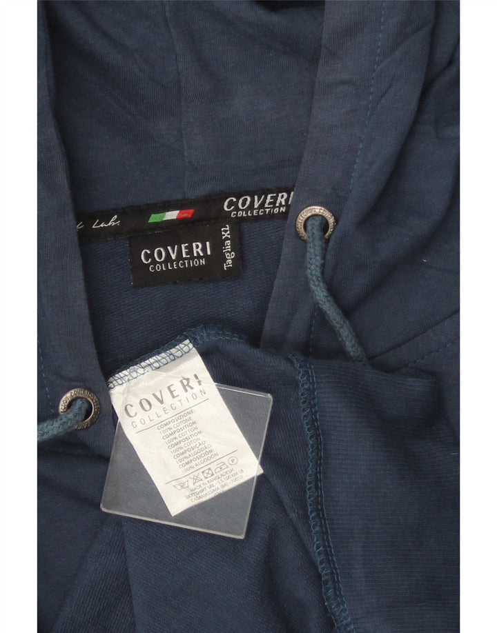 Pulover COVERI pentru bărbați, cu fermoar, bumbac, XL, albastru