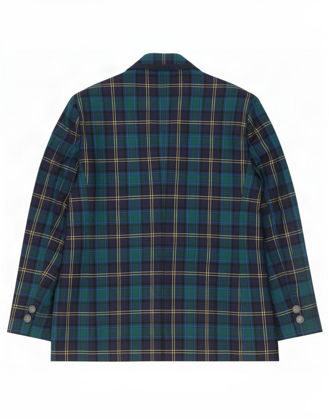 Sacou Dominew pentru femei cu 3 nasturi IT 50 XL Lână virgină cu carouri verde