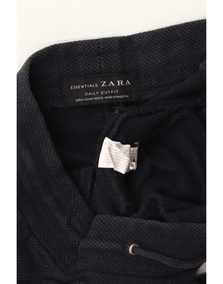Pantaloni scurți sport pentru bărbați Zara, bumbac, albastru bleumarin mediu