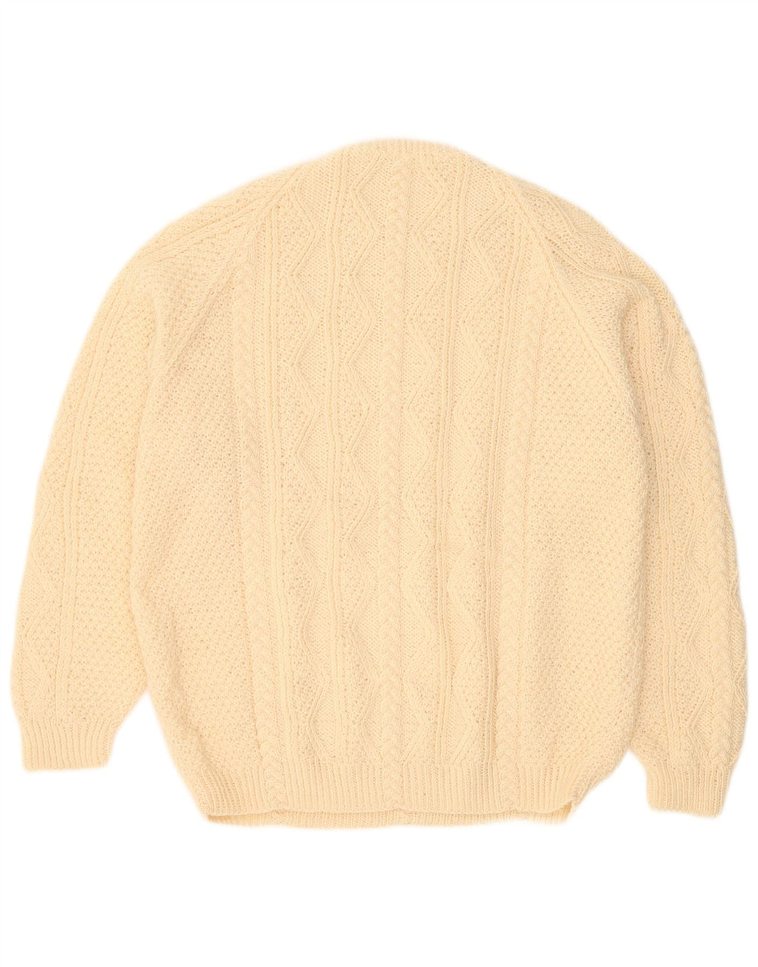 Pulover vintage pentru bărbați cu gâtul turnat, 2XL, bej