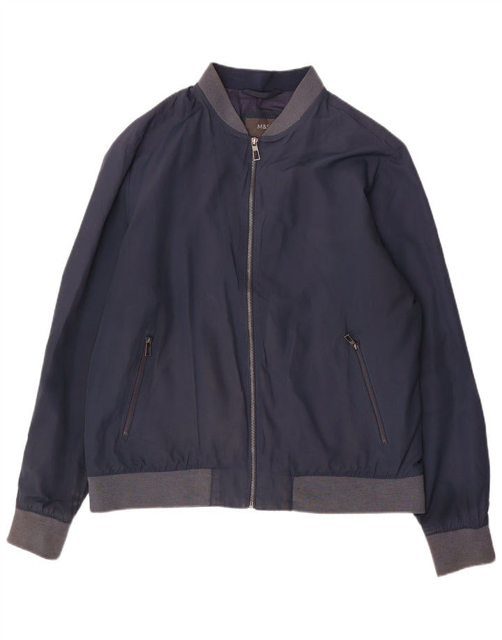 Geacă bomber pentru bărbați Marks & Spencer UK 40 mare, albastru, poliester