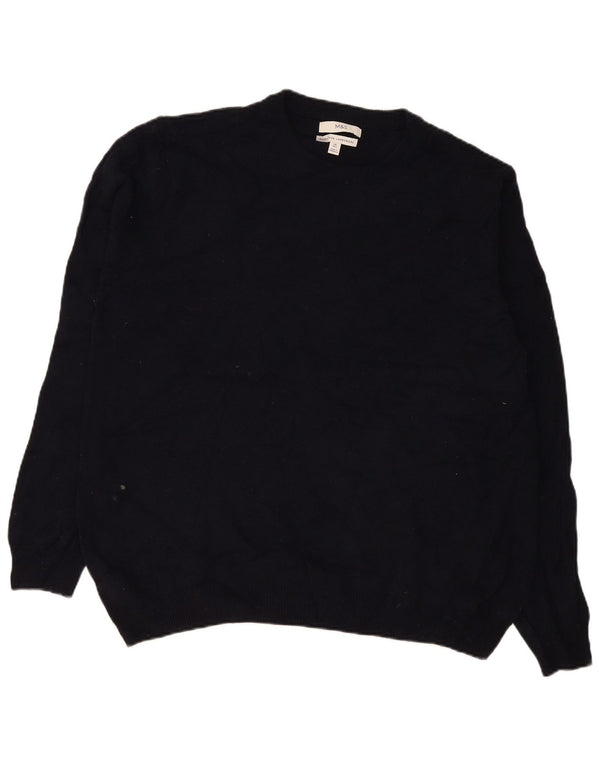Pulover pentru bărbați Marks & Spencer, cu gât crew, 2XL, lână de miel bleumarin