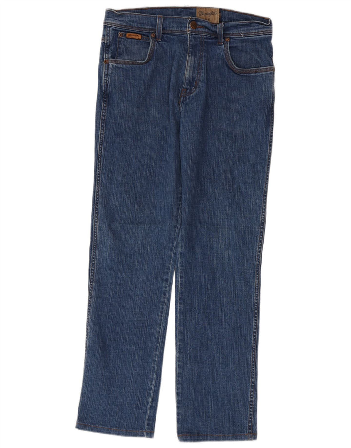 Blugi drepti Wrangler pentru bărbați Texas Stretch W32 L32 Bumbac albastru