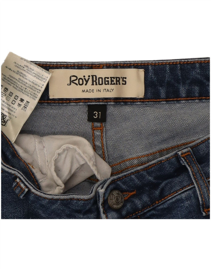 ROY ROGERS Womens Distressed Straight Jeans W31 L27 Blue Cotton