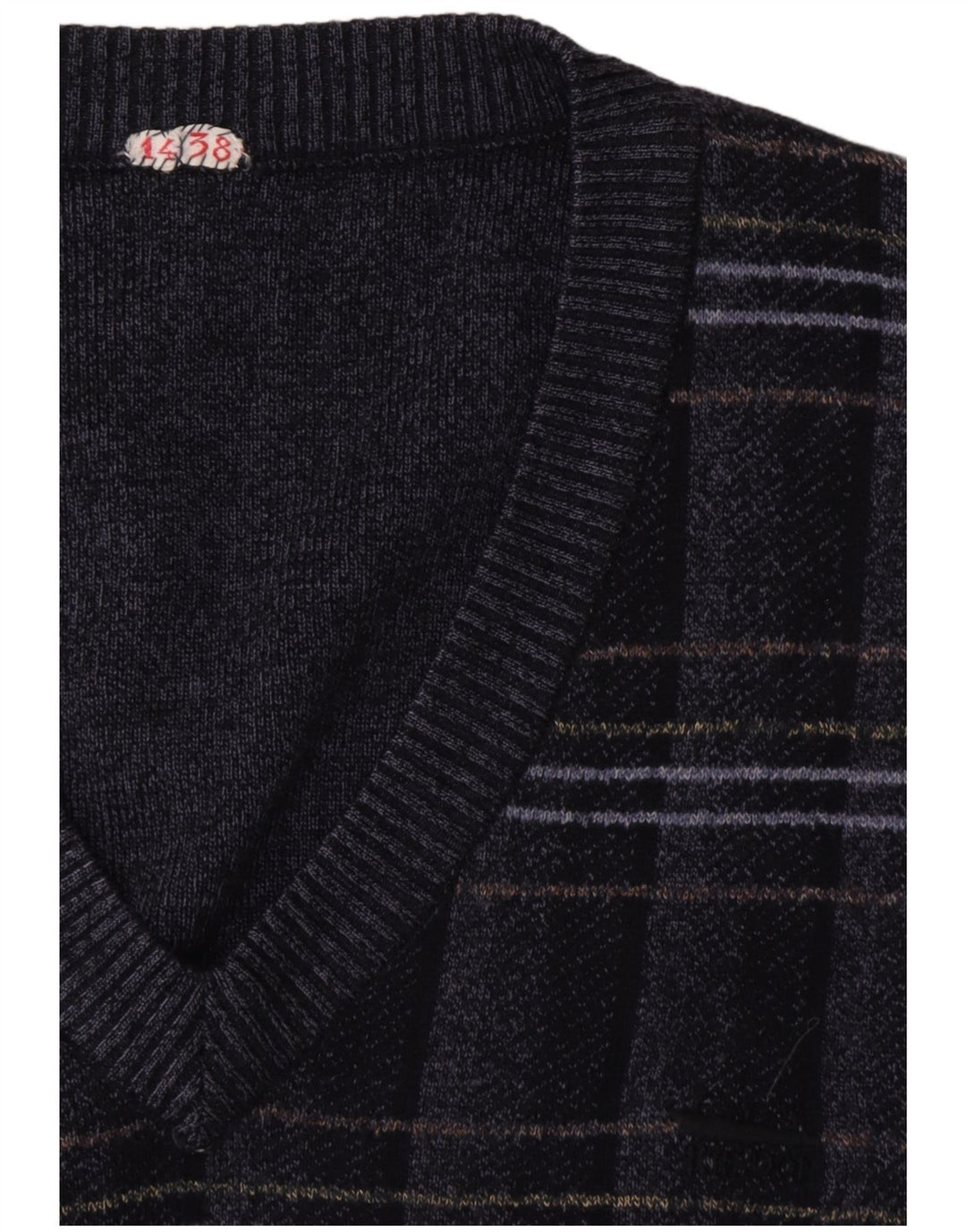 VINTAGE Vestă pentru bărbați Tank Top mare bleumarin geometric