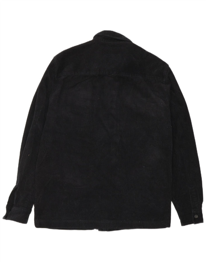 Cămașă pentru bărbați LYLE & SCOTT din velur, bumbac mediu negru
