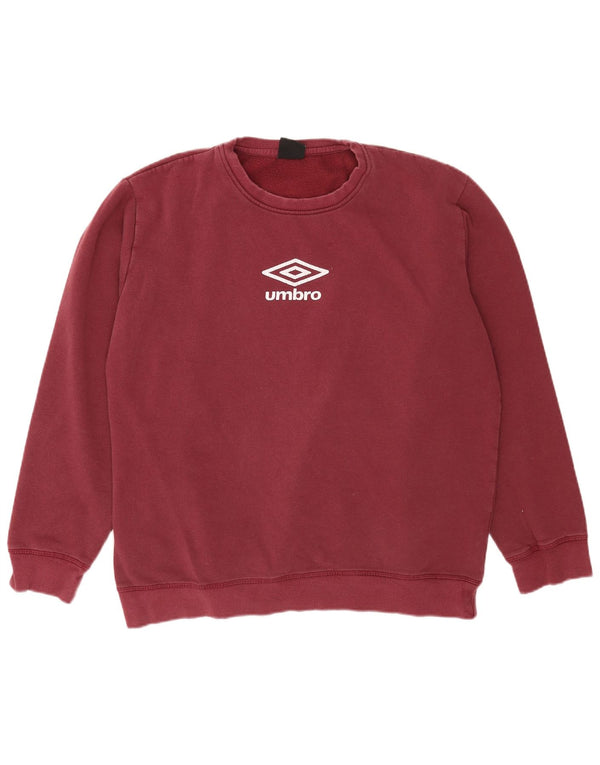 Pulover grafic pentru bărbați Umbro 2XL bumbac burgundă