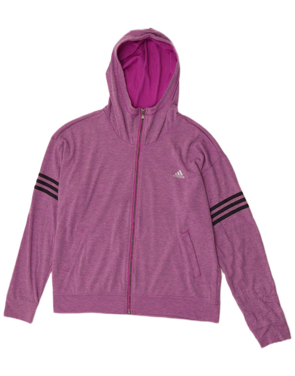 Pulover cu capotă cu fermoar supradimensionat Adidas pentru femei Marea Britanie 16/18 Poliester violet mare