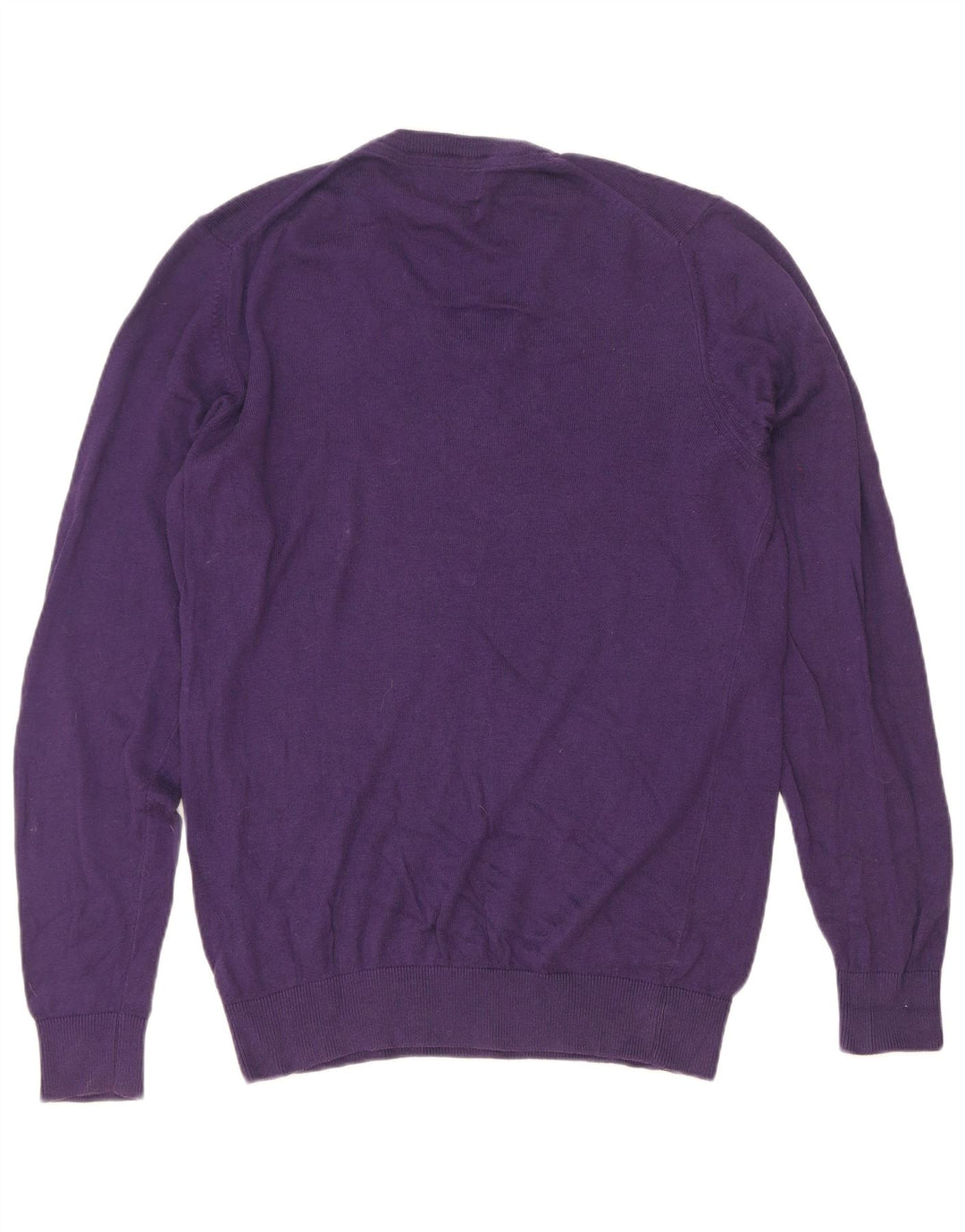 Pulover cu decolteu în V pentru bărbați Marks & Spencer, bumbac violet mediu