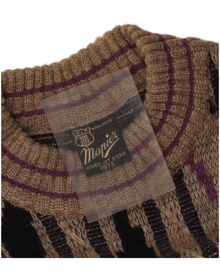 MAPIER Pulover pentru bărbați cu gât roșu, mare, cu dungi gri