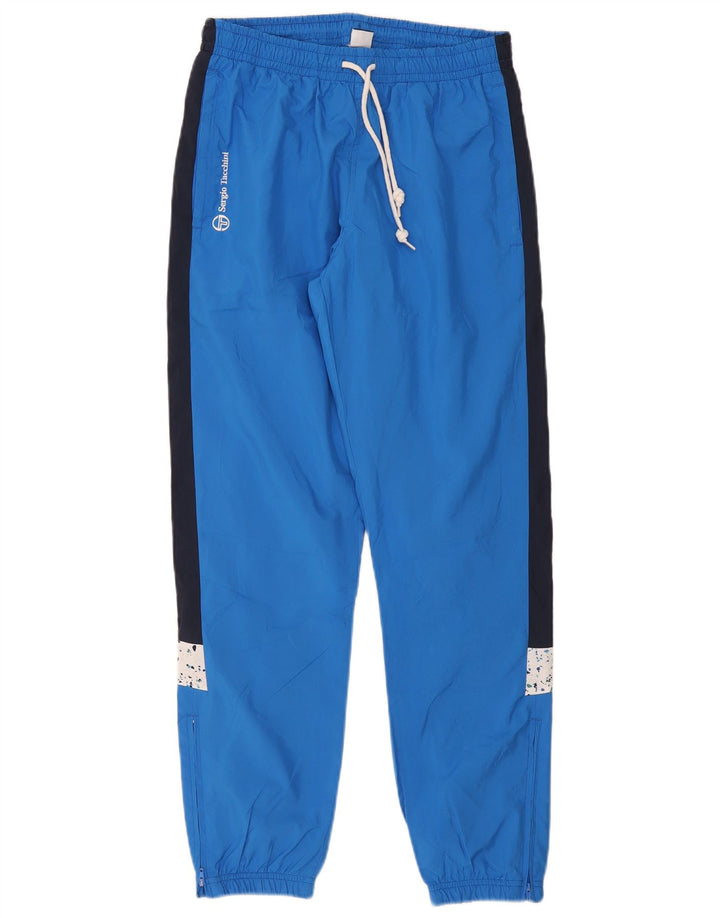 Sergio Tacchini Pantaloni de trening pentru bărbați, albastru mediu, poliester bloc de culoare