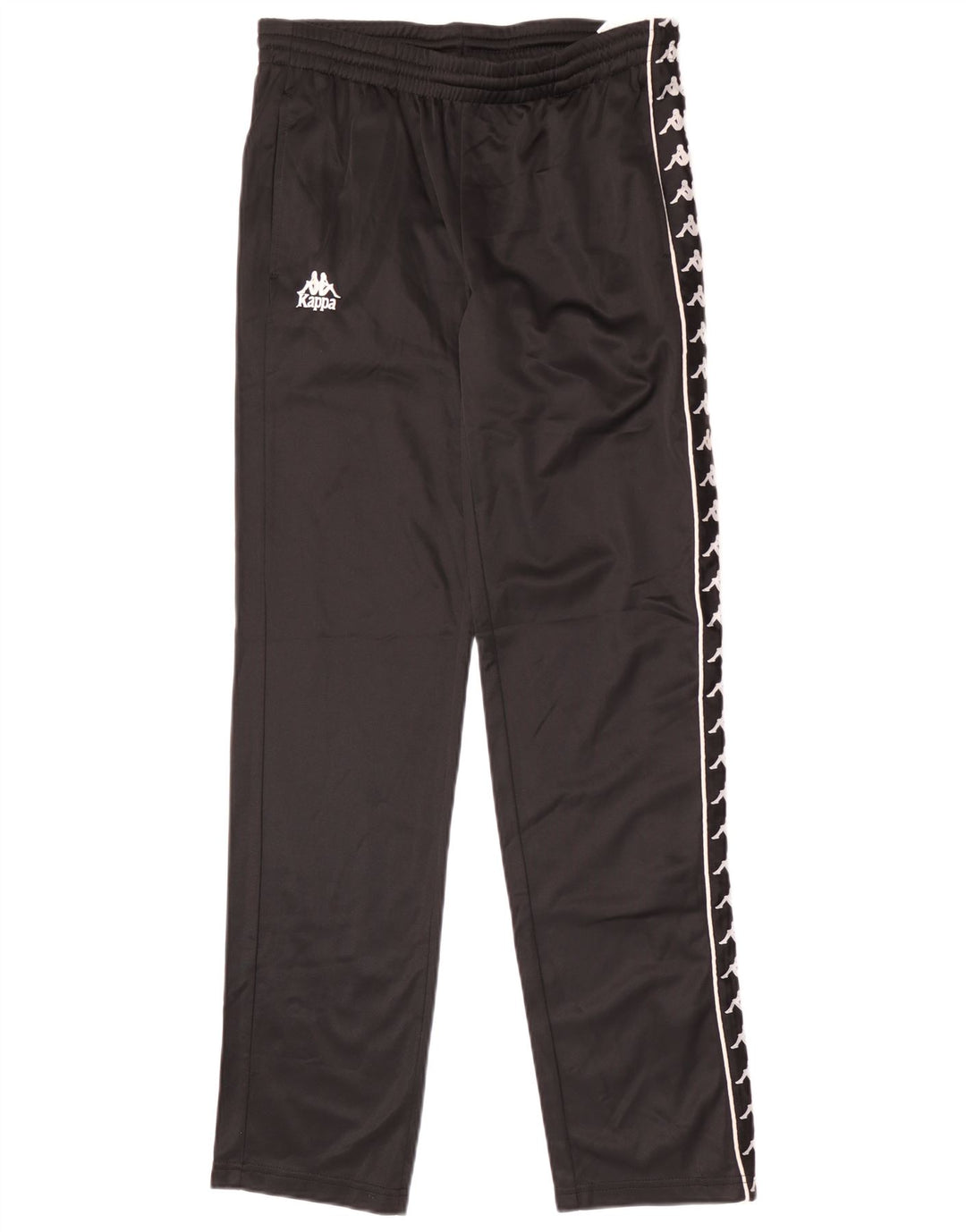Pantaloni de trening cu grafică pentru bărbați Kappa, poliester mediu negru