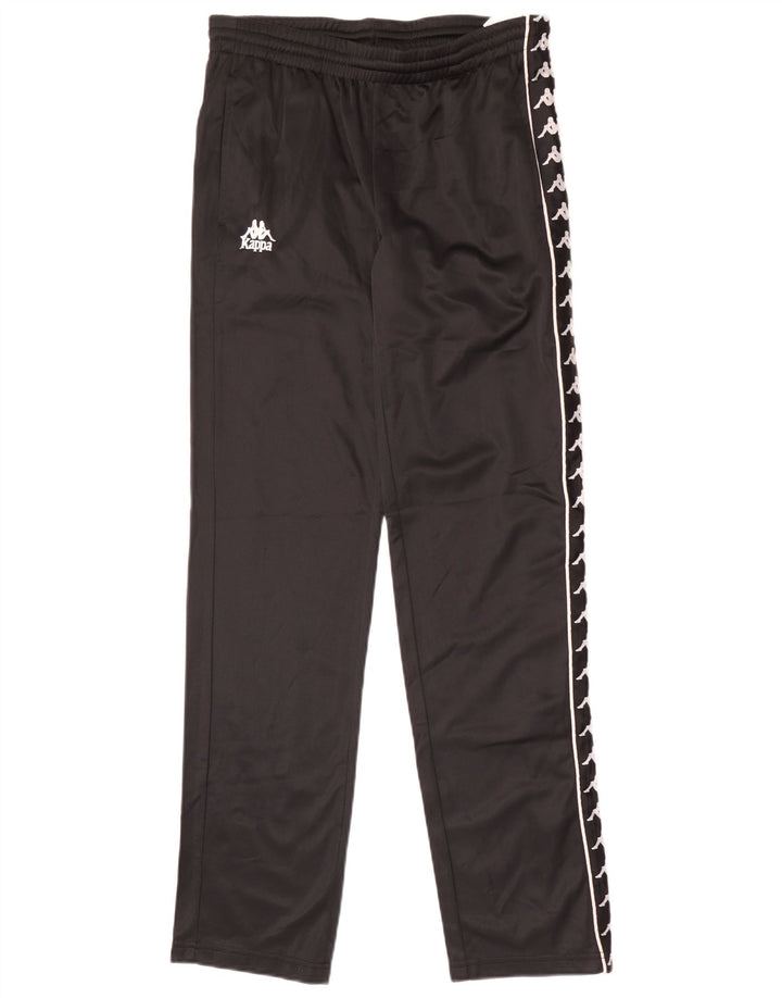 Pantaloni de trening cu grafică pentru bărbați Kappa, poliester mediu negru