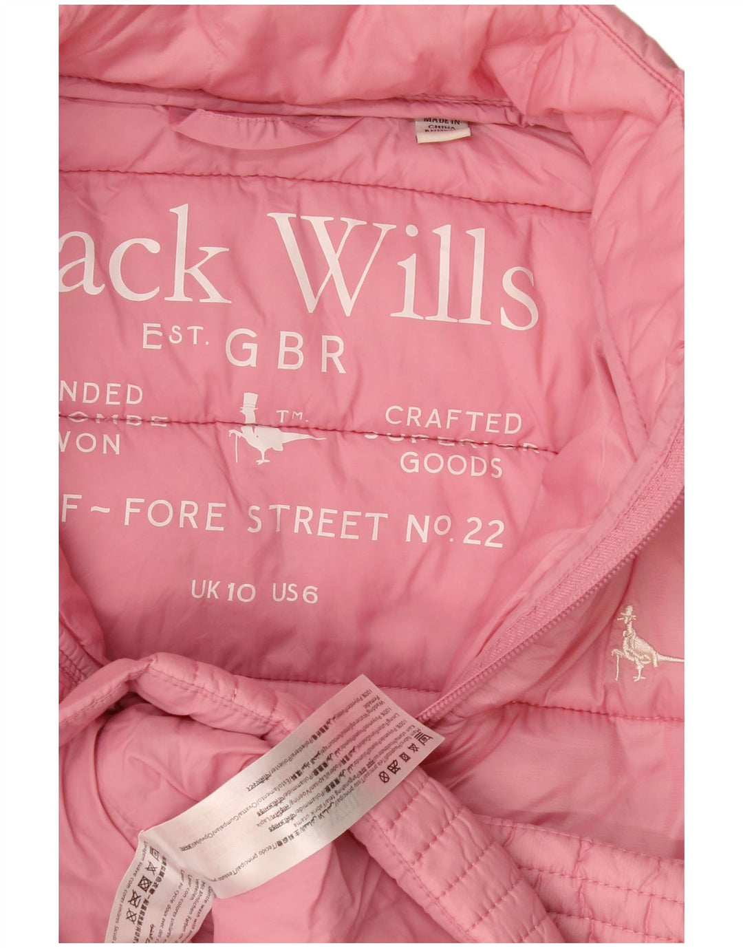 Jack Wills Jachetă căptușită pentru femei UK 10 Small Pink Poliamidă