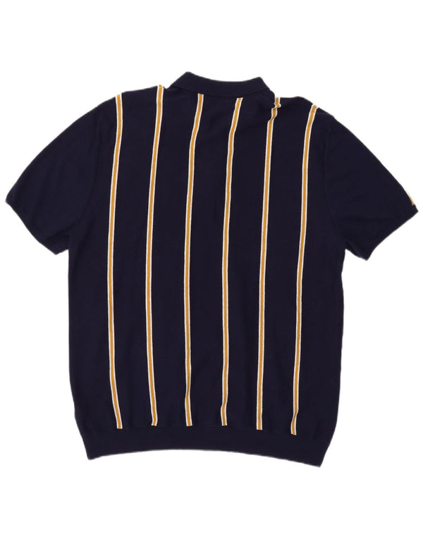 Pulover pentru bărbați Marks & Spencer, cu gât polo, 2XL, cu dungi, albastru bleumarin