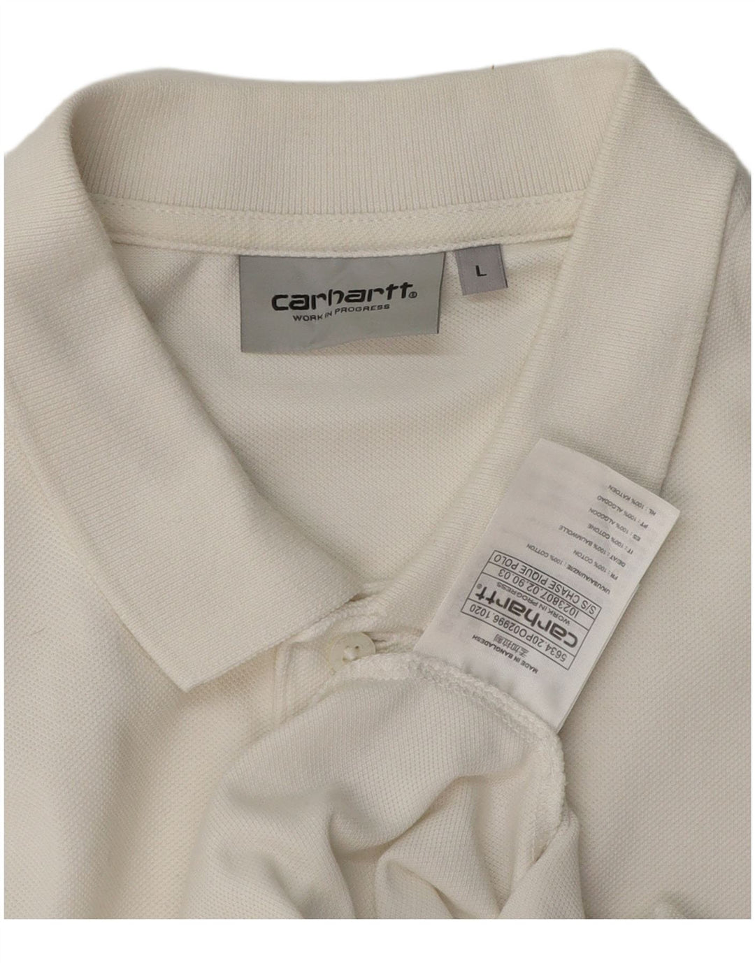 Cămașă polo pentru bărbați Carhartt, mare, alb, din bumbac