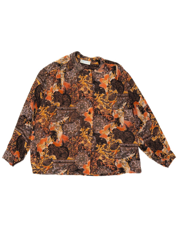 Bluză pentru femei vintage cămașă UK 14 mare, multicoloră, florală
