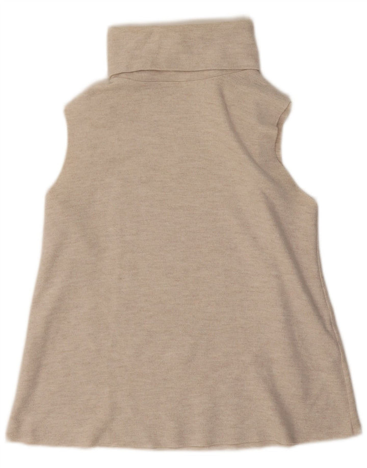 Vesta Top pentru femei Zara UK 12 Medium Bej Bumbac