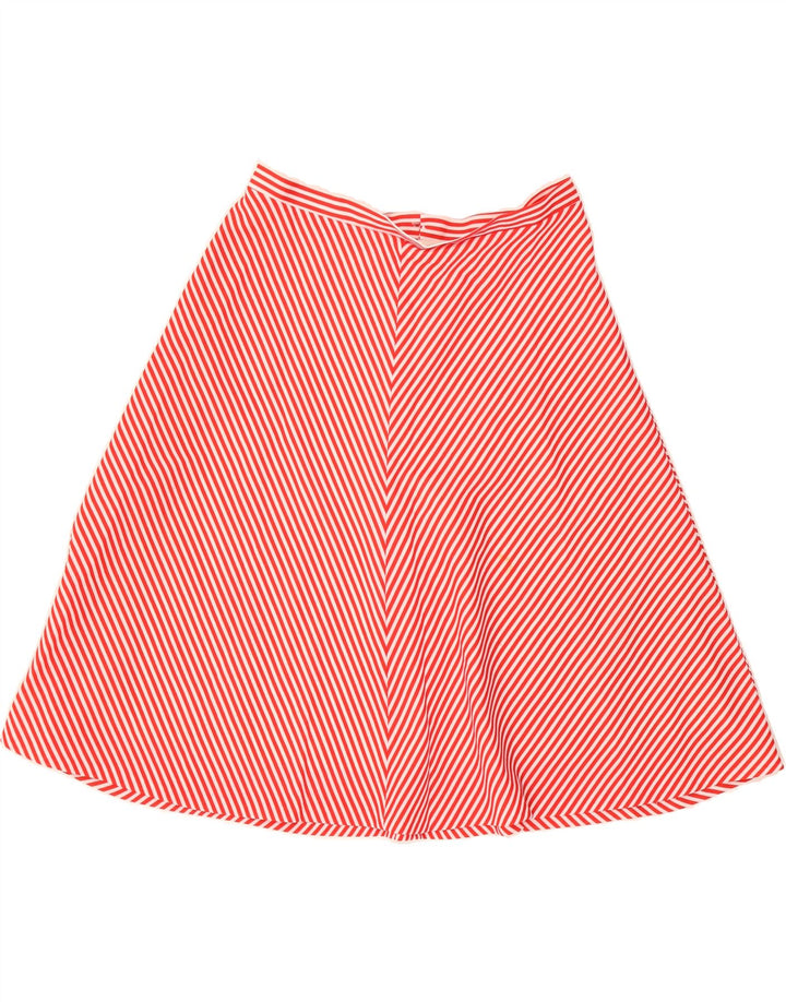 VINTAGE Womens A-Line Skirt UK 14 Medium W30  Red Chevron Polyester Vintage Vintage and Second-Hand Vintage from Messina Hembry 