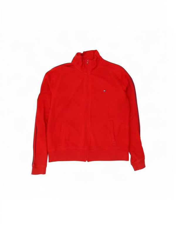 Jachetă de trening pentru femei Tommy Hilfiger UK 16, mare, roșu, bumbac