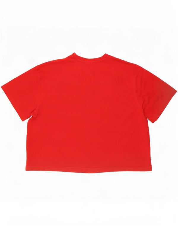Tricou cu grafic supradimensionat pentru femei Adidas UK 28/30 3XL bumbac roșu