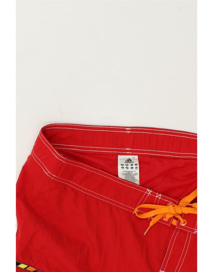Pantaloni scurți de înot grafic ADIDAS pentru bărbați, poliester roșu mediu