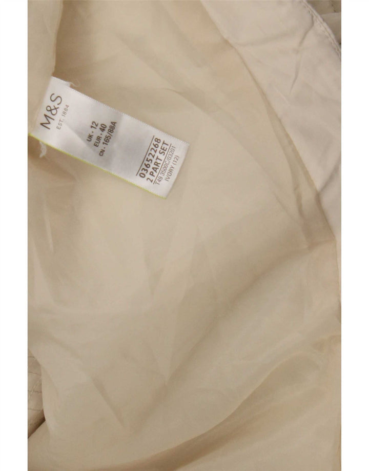 Jachetă matlasată cu glugă pentru femei Marks & Spencer UK 12 Poliester alb mediu