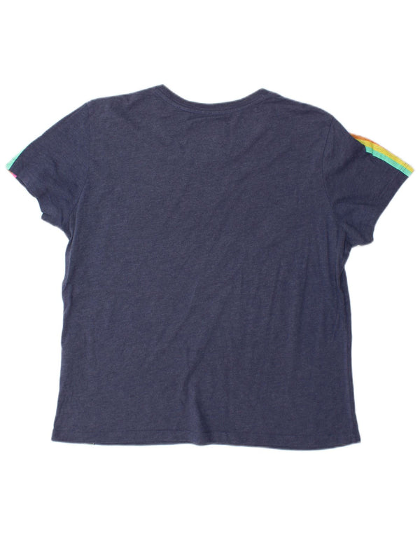 SUPERDRY Tricou cu grafic pentru femei Top UK 16 Mare Bumbac bleumarin