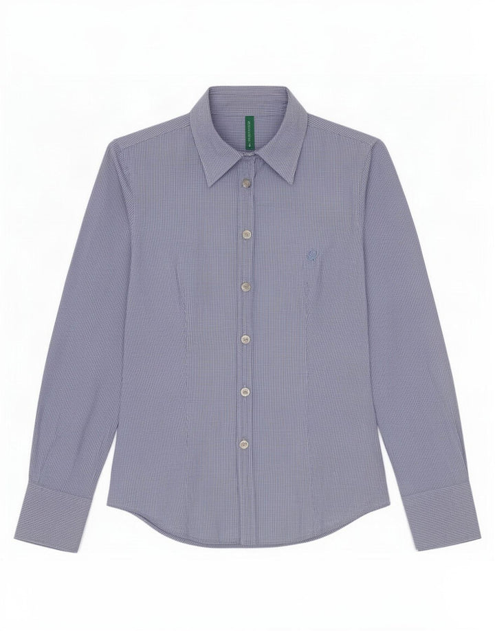 Cămașă Benetton pentru femei UK 10 Small Blue Gingham