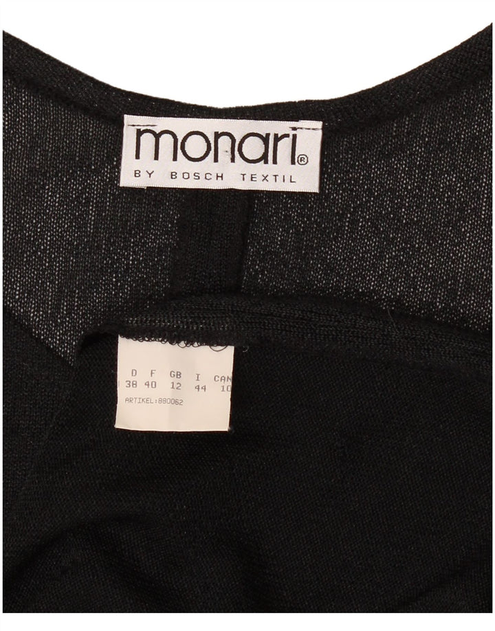 MONARI Womens See Through Maxi Dress UK 12 Medium Black Polyester