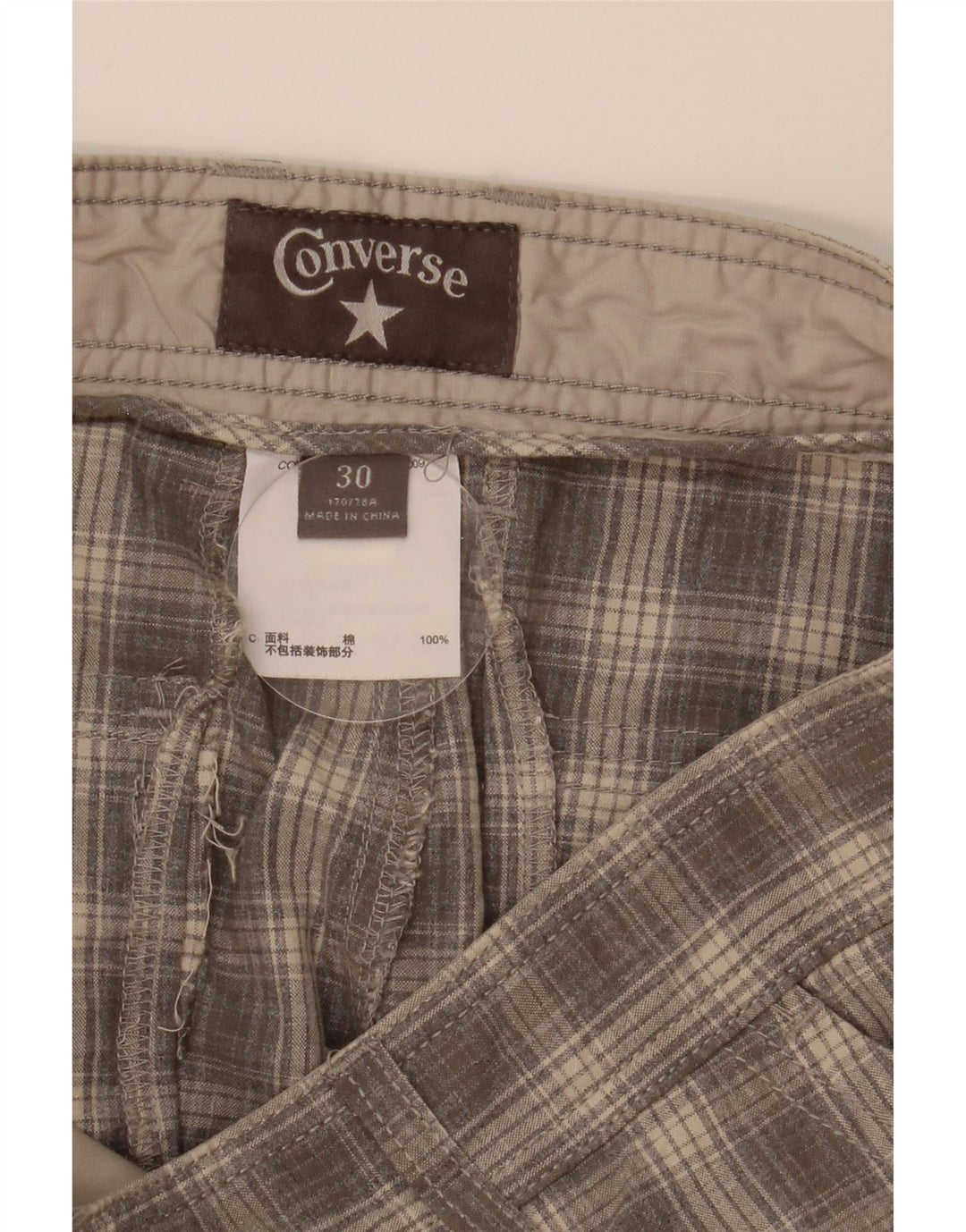 Pantaloni scurți cargo Converse pentru bărbați W30 Medium Gri Check