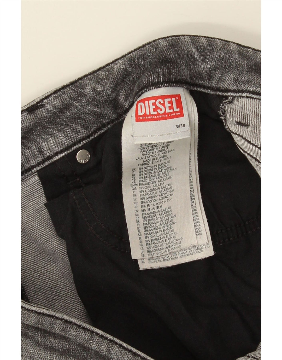 Blugi slim pentru bărbați Diesel W30 L31 bumbac gri