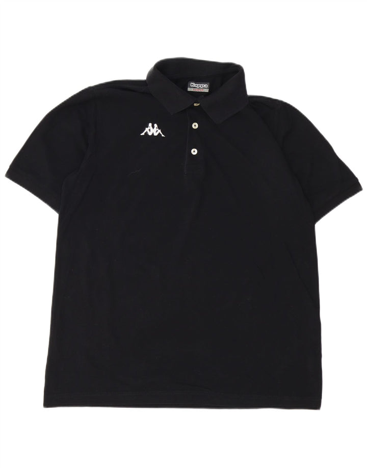Cămașă polo pentru bărbați Kappa, bumbac negru mare