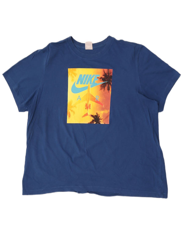Tricou grafic pentru bărbați Nike Top 2XL, bumbac albastru