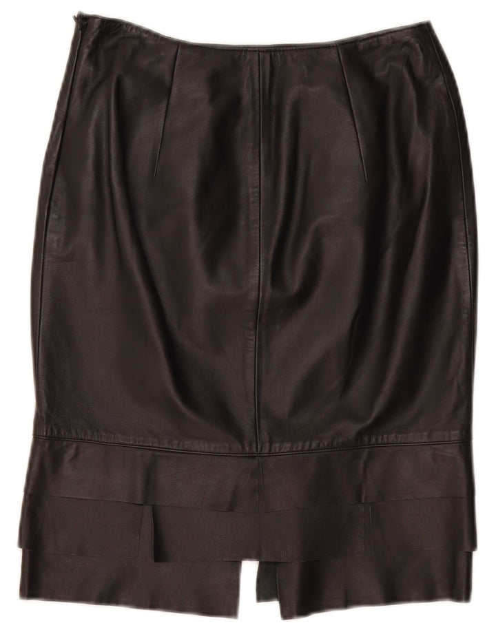 ROBERTA SCARPA Fusta pentru femei cu talie înaltă US 6 Medium W26 Piele neagră