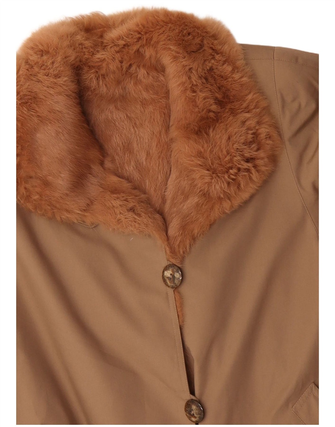 Pardesiu vintage pentru femei Sherpa UK 14 mare, bej, poliester