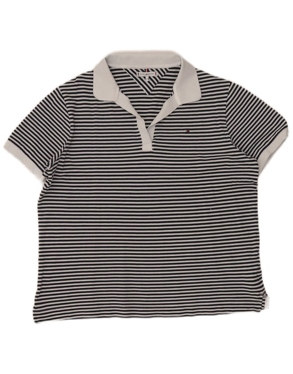 TOMMY HILFIGER Tricou polo pentru femei UK 20 2XL Bleumarin cu dungi Nautic