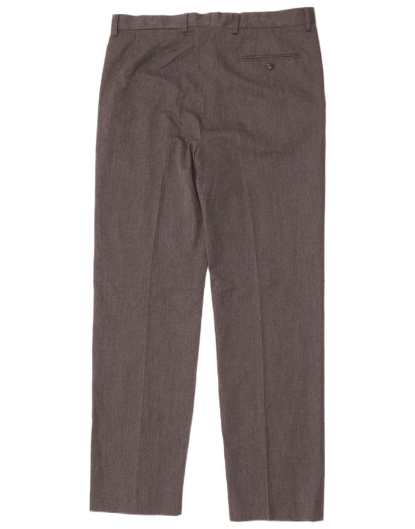 Pantaloni de costum pentru bărbați Marks & Spencer, cu ajustare normală, L34 L33, poliester gri